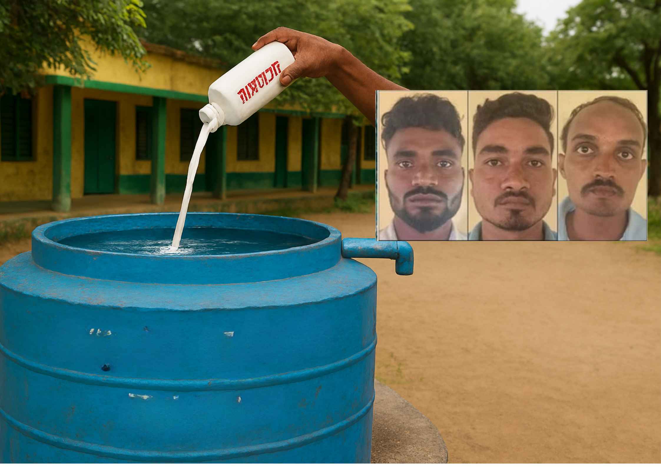 மத வெறி; அரசு பள்ளியின் குடிநீர் தொட்டியில் விசம் கலப்பு 11 மாணவர்கள் பாதிப்பு