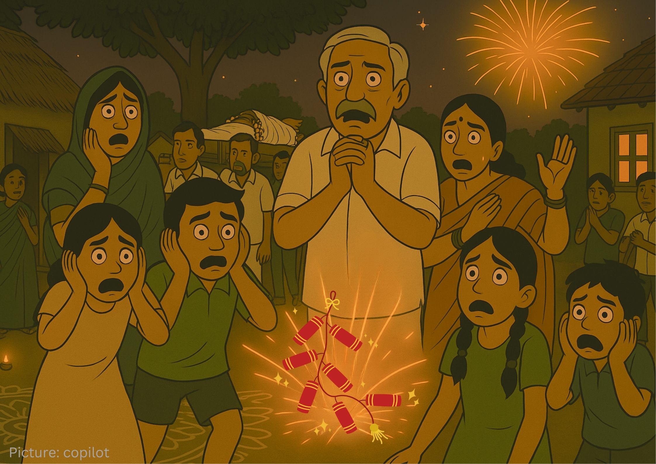 அலட்சியமாக பட்டாசுகளை தூக்கி வீசியதில் சிறுமியின் முகம் சிதைவு